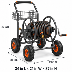 Steel Garden Hose Reel Cart